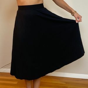 Women's Black Ponte Midi Skirt